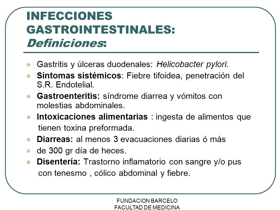 sintomas de infeccion gastrointestinal